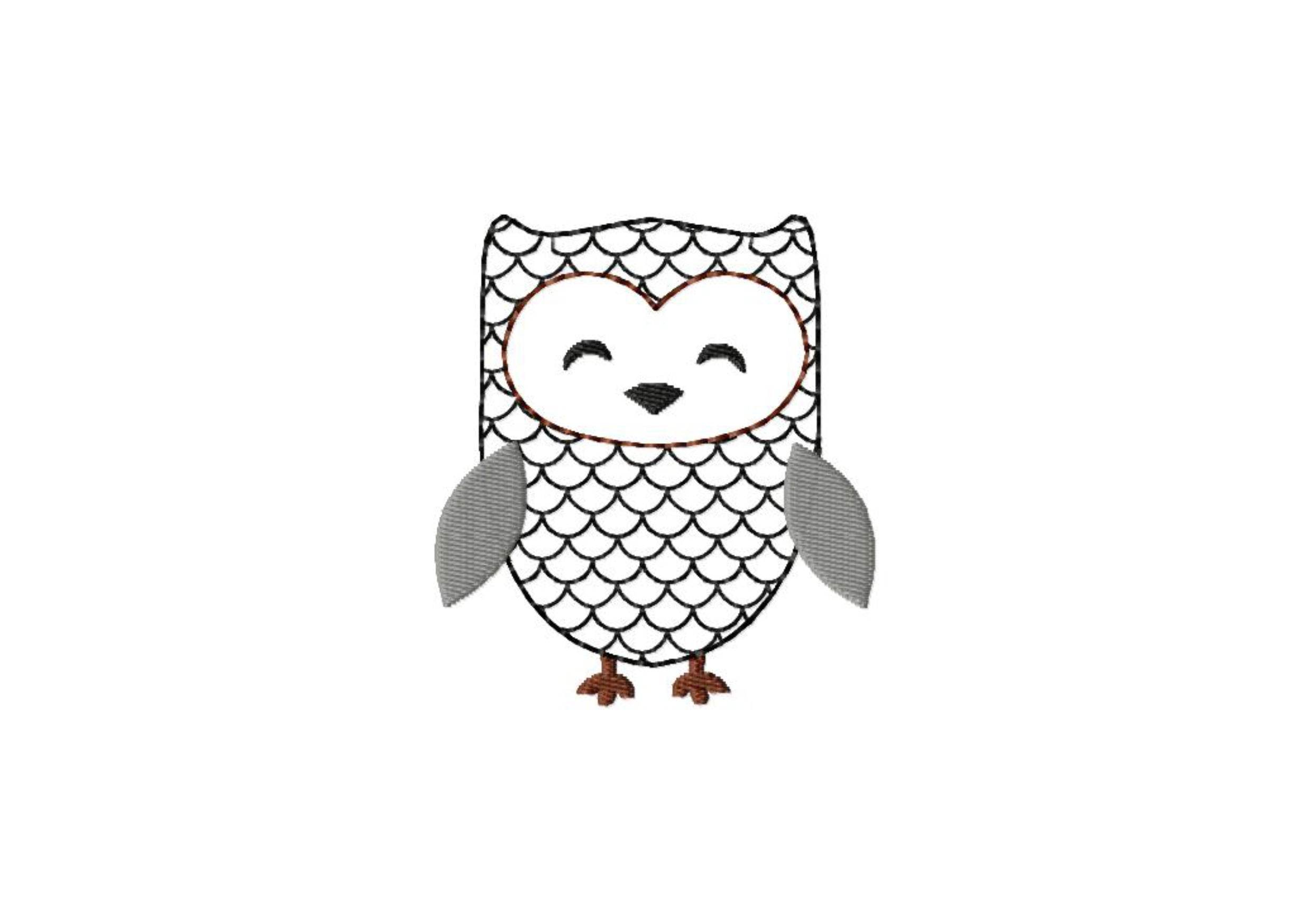 Stickdatei Freebie - Eule Redwork - Sewando