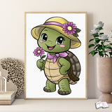 Digistamp Schildkröte Flora Sublimation, Plotterdatei, Digipaper