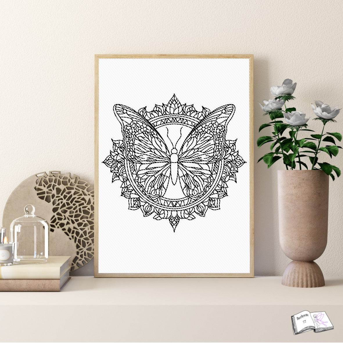 Digistamp Mandala butterfly Plotterdatei, Sublimation, Drucken, ! - Sewando