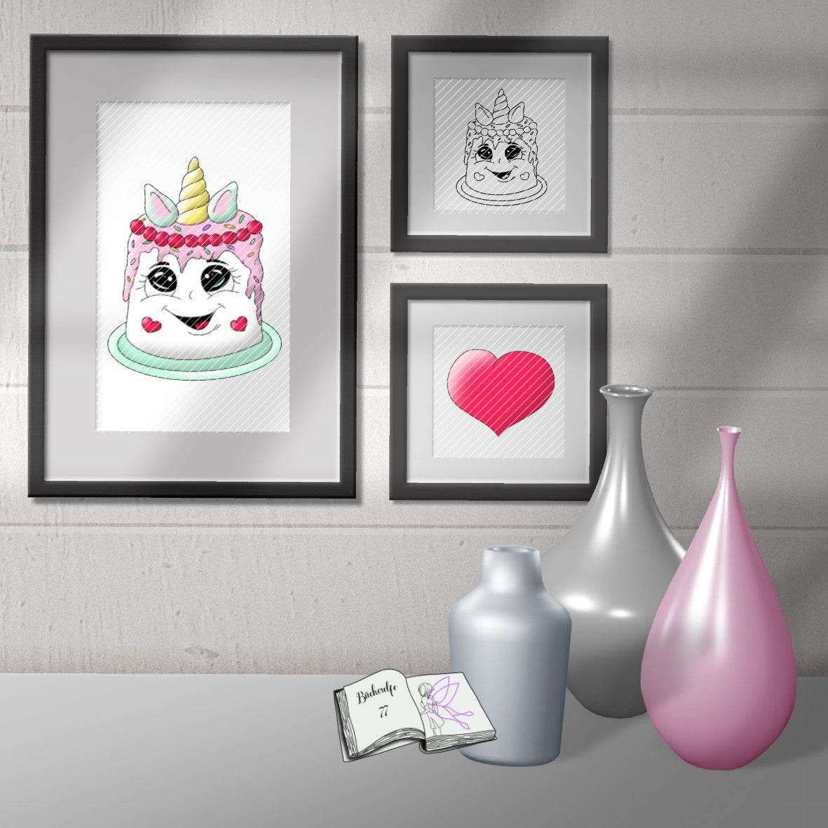 Plotterdatei Unicorncake Sublimation, Digistamp, Digipaper ! - Sewando