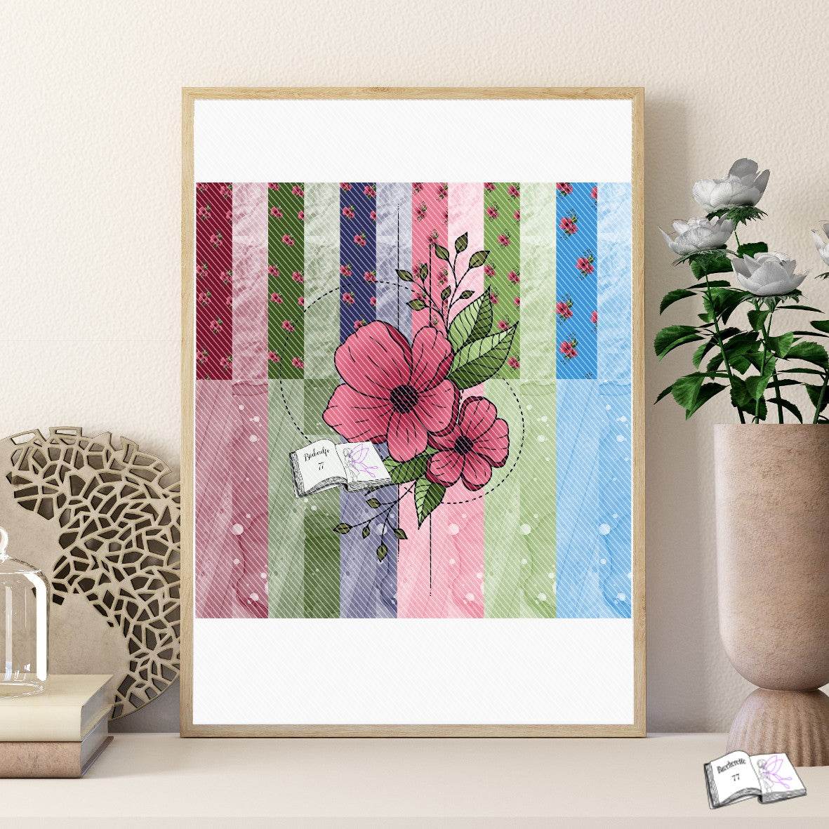 Digiset Blumen Ornament Kreise Plotten, Sublimation, Drucken, Digistamp - Sewando