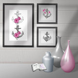 Digiset Blumen Anker Plotterdatei, Sublimation, Digistamp, Digipaper - Sewando