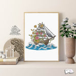 Digiset Flowerboat, Digistamp, Digipaper, Plotterdatei, Sublimation, Druck - Sewando