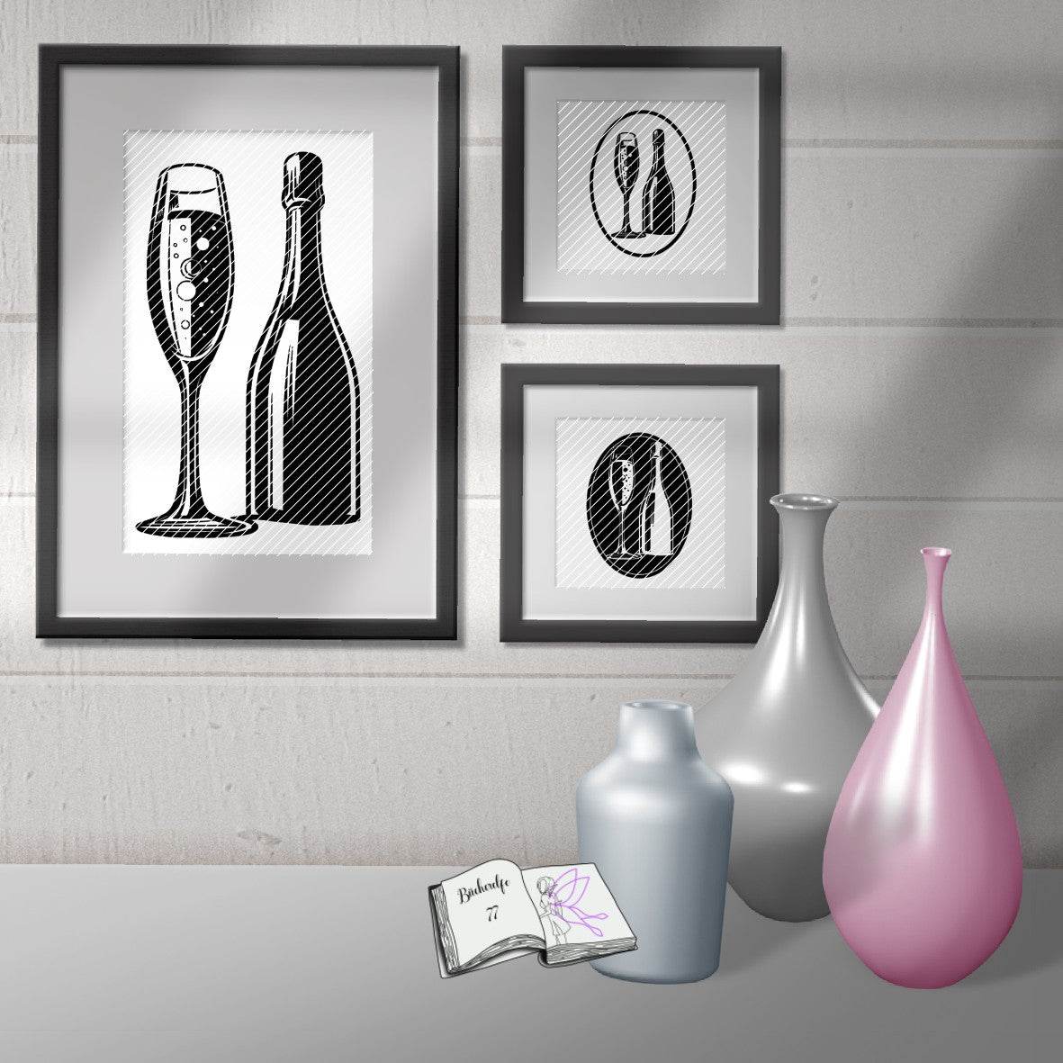 Plotterdatei Sekt Plotten, Sublimation, Drucken, Digistamp, - Sewando