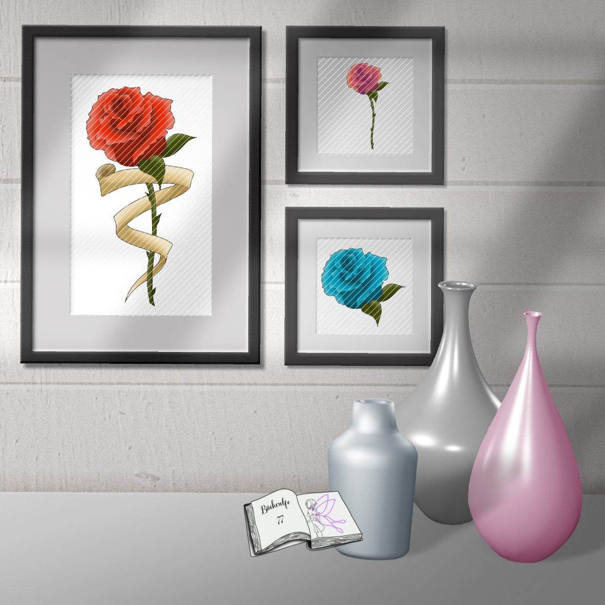 Plotterdatei Rosenbanner Sublimation, Digistamp, Digipaper ! - Sewando