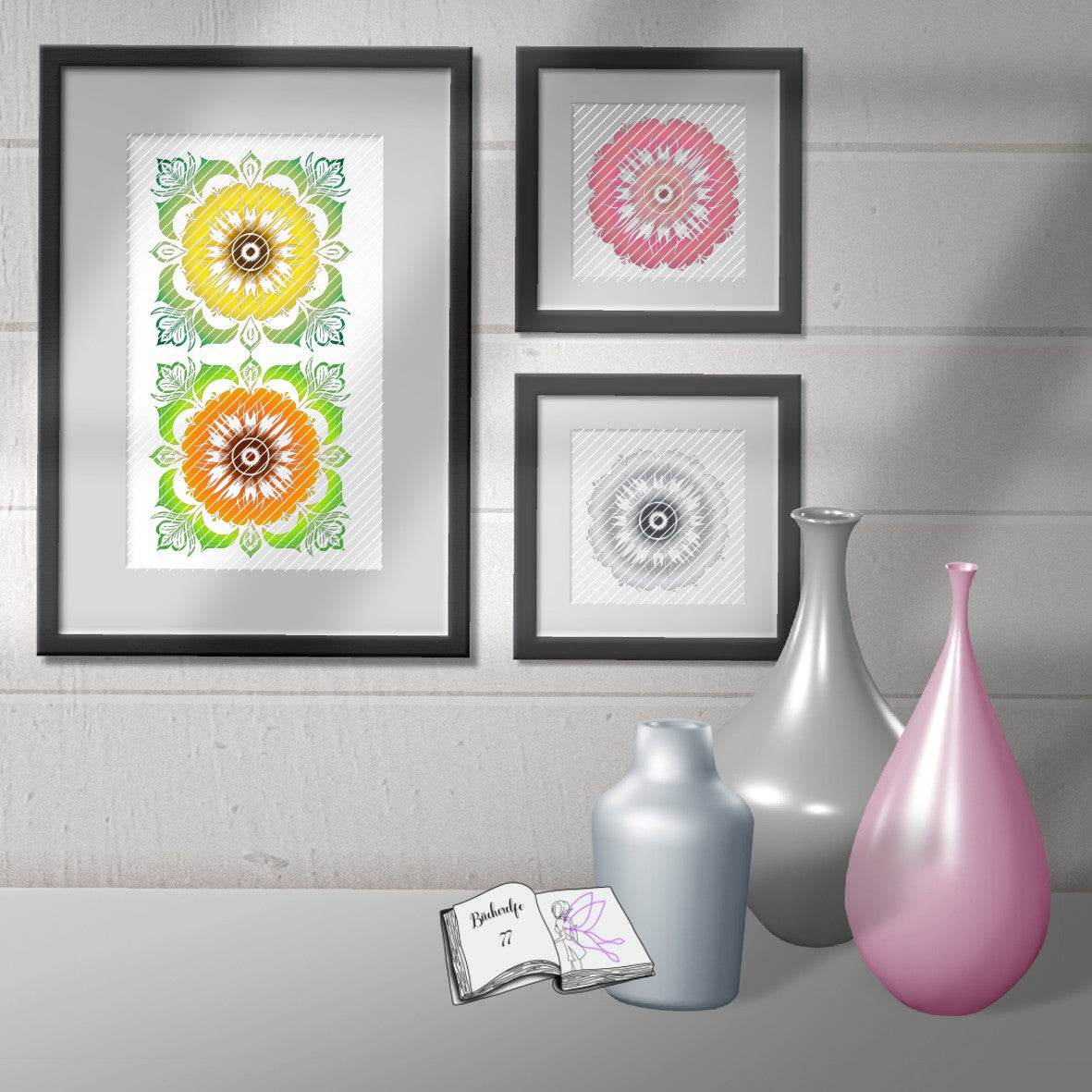 Plotterdatei Sonnenblumenmandala, Sublimation, Digistamp, Digipaper - Sewando