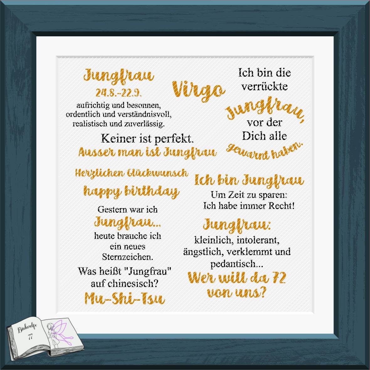 Plotterdatei Jungfrau mit Dahlie Digiset, Sublimation, Druck, Basteln - Sewando