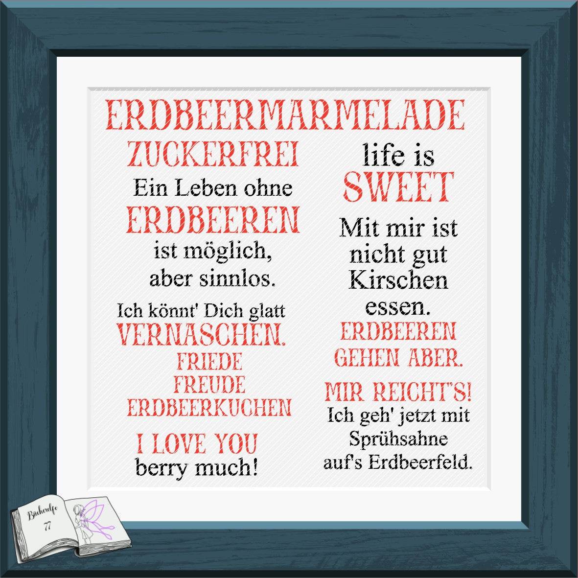 Digiset Erdbeere, Digistamp, Digipaper, Plotterdatei, Sublimation, Druck - Sewando