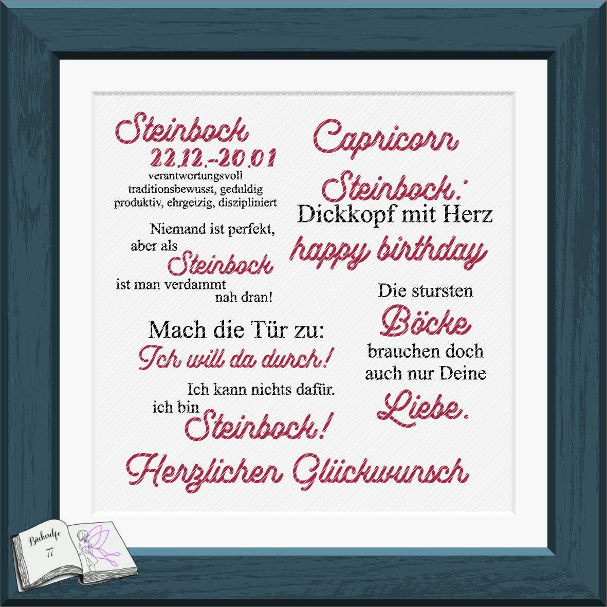 Plotterdatei Steinbock mit Mohn Sublimation, Digistamp, Digipaper ! - Sewando