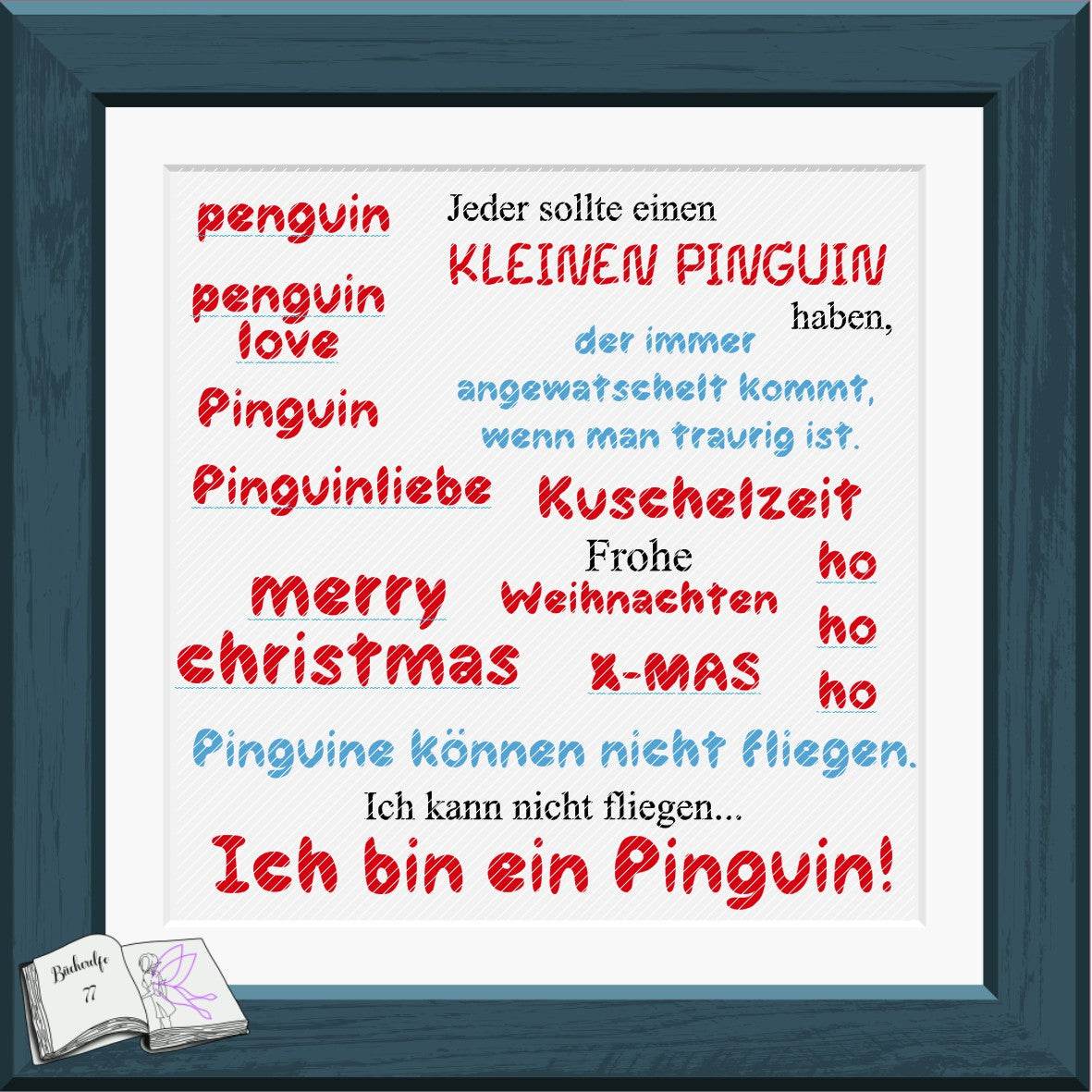 Digiset Christmas Penguin Plotterdatei, Sublimation, Digistamp, Digipaper - Sewando