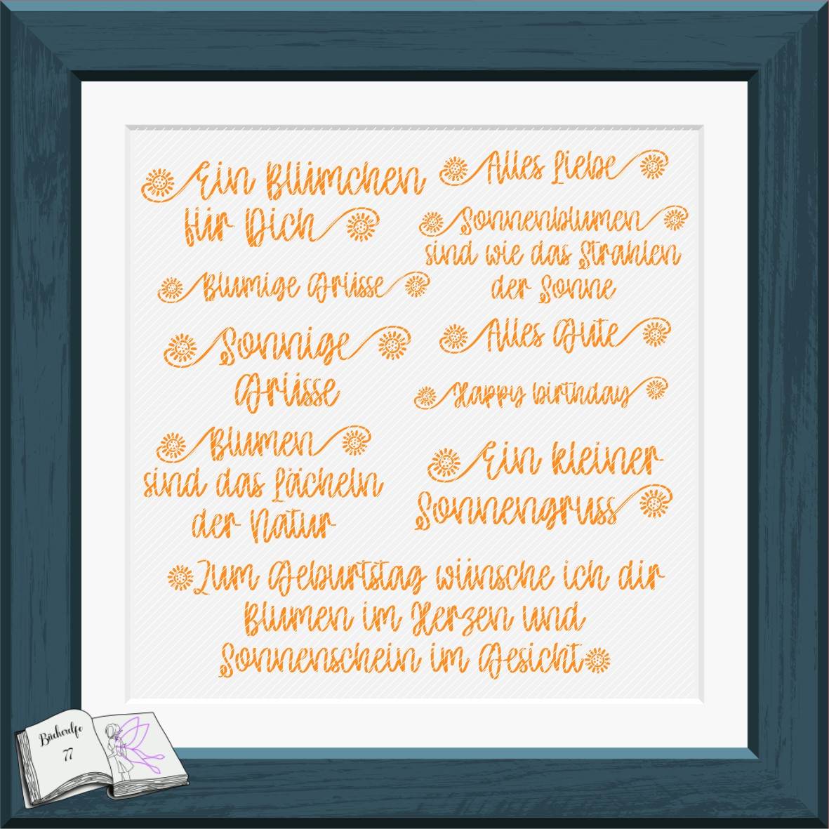 Digistamp Sonnenblumen Wichtel Gerda Sublimation, Plotterdatei, Digipaper ! - Sewando