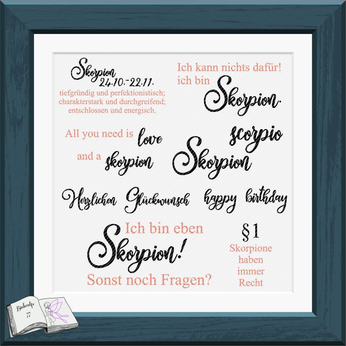 Plotterdatei Skorpion mit Chrysantheme Sublimation, Digistamp, Digipaper ! - Sewando