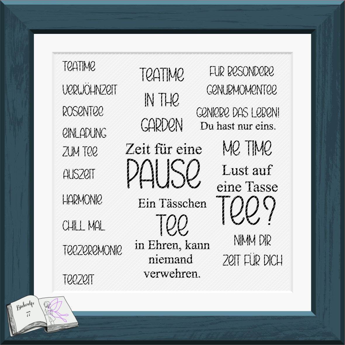 Plotterdatei Teatime, Sublimation, Digistamp, Digipaper - Sewando