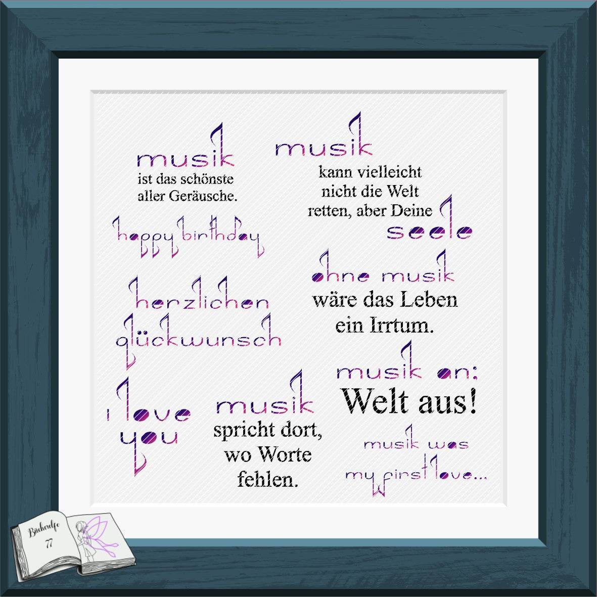 Digiset Blumen Notenschlüssel, Digistamp, Digipaper, Sublimation, Druck - Sewando