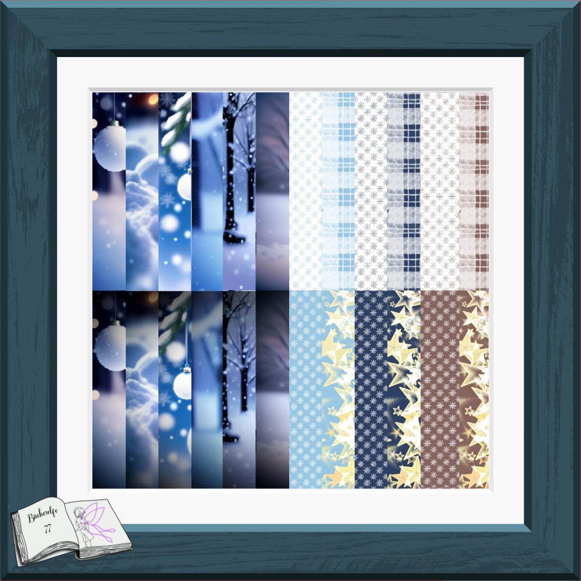 Digiset Fridolin der Schneemann, Digistamp, Digipaper, Plotterdatei, Sublimation - Sewando