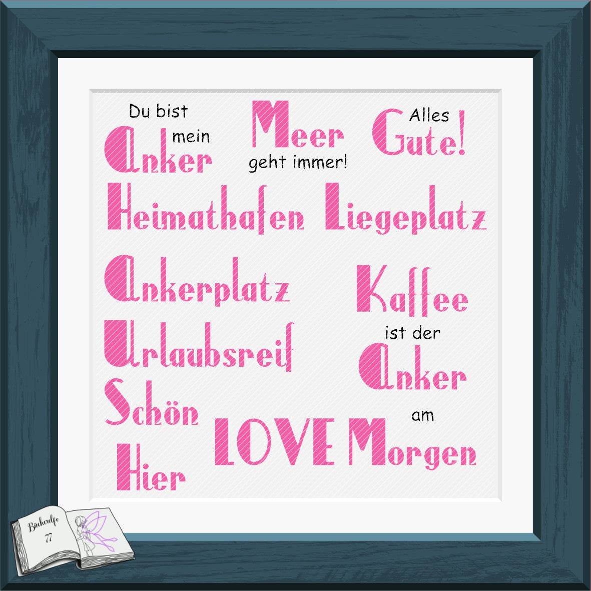 Digiset Blumen Anker Plotterdatei, Sublimation, Digistamp, Digipaper - Sewando