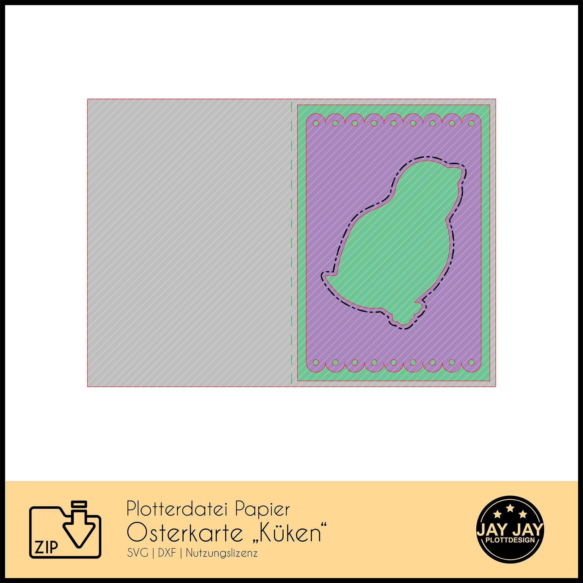 Plotterdatei Osterkarte Küken - Sewando