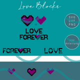 Plottervorlage Freebie "Love Blocks" Plotterdatei