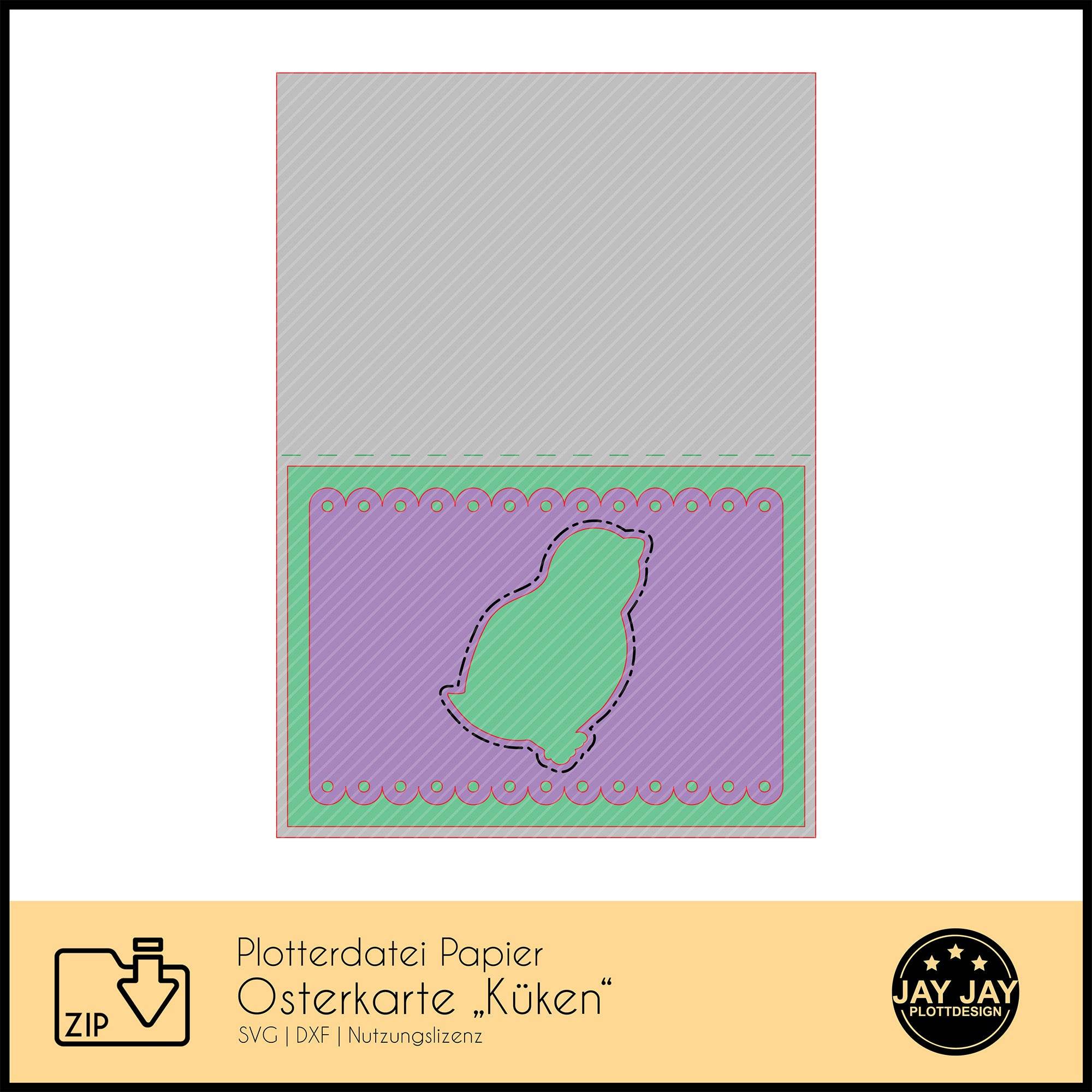 Plotterdatei Osterkarte Küken - Sewando