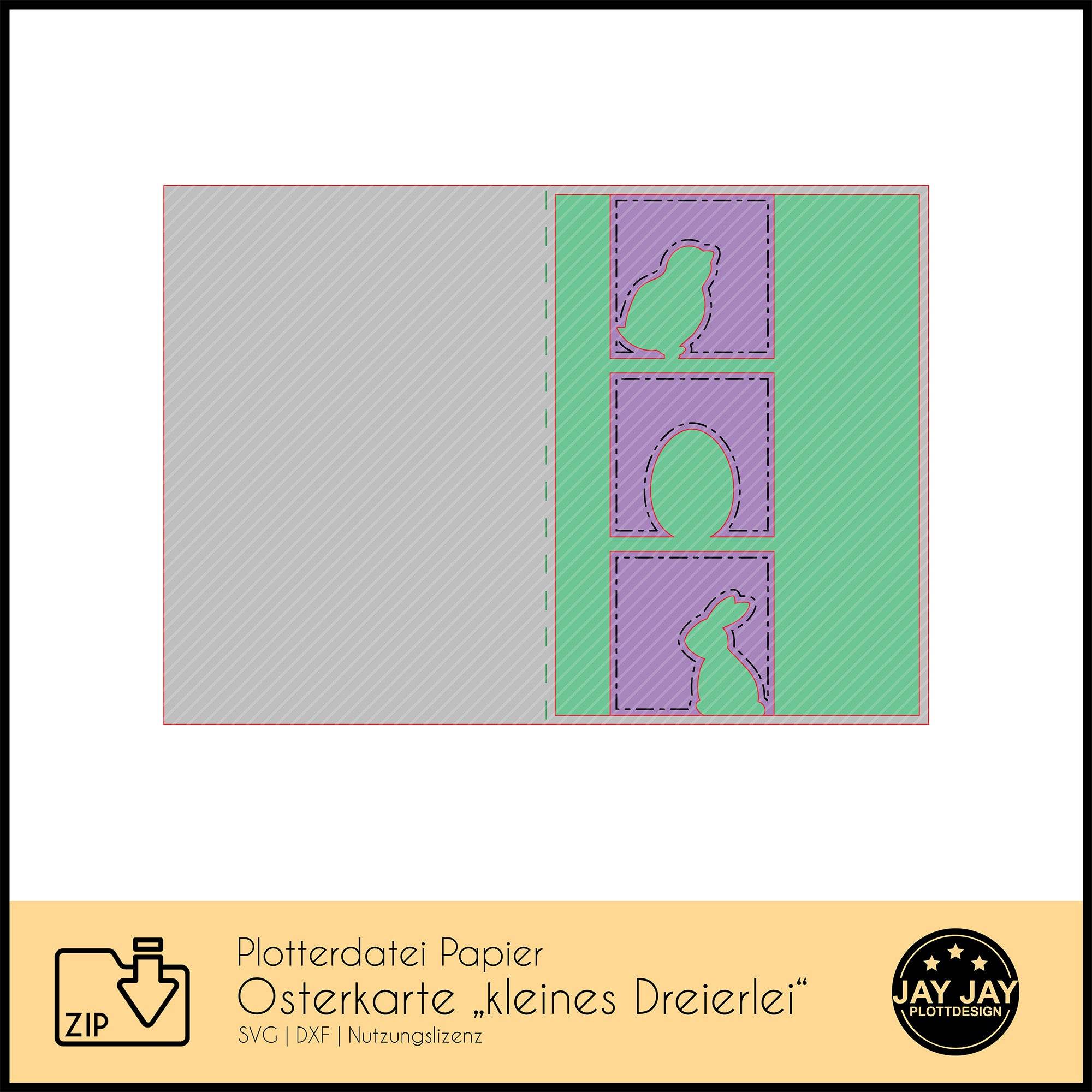 Plotterdatei Osterkarte kleines Dreierlei - Sewando