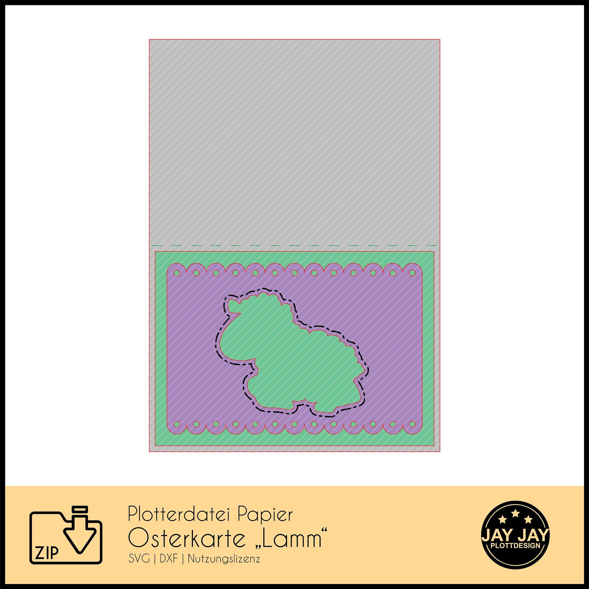 Plotterdatei Osterkarte Lamm - Sewando