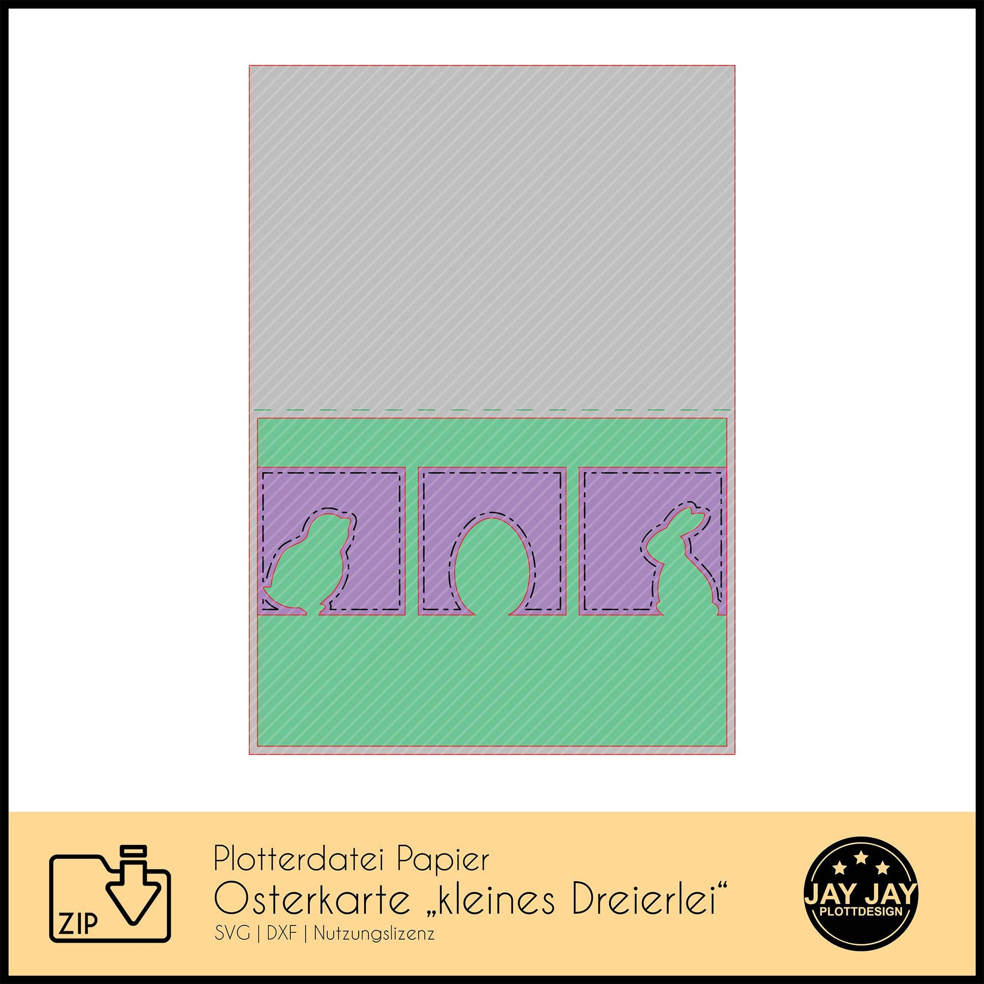 Plotterdatei Osterkarte kleines Dreierlei - Sewando