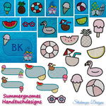 Stickdatei Set Summergnomes Handtuchmotive für den Sommer - Sewando