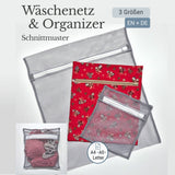 Schnittmuster Wäschebeutel, Reiseorganizer & Geschenkverpackung, 3 Größen