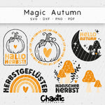 Plotterdatei Magic Autumn Herbst Kürbis Pilze - Sewando