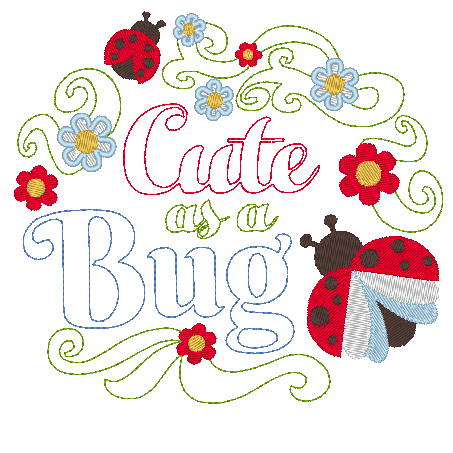 Freebie - Stickdatei - Cute as a Bug Käfer - Sewando