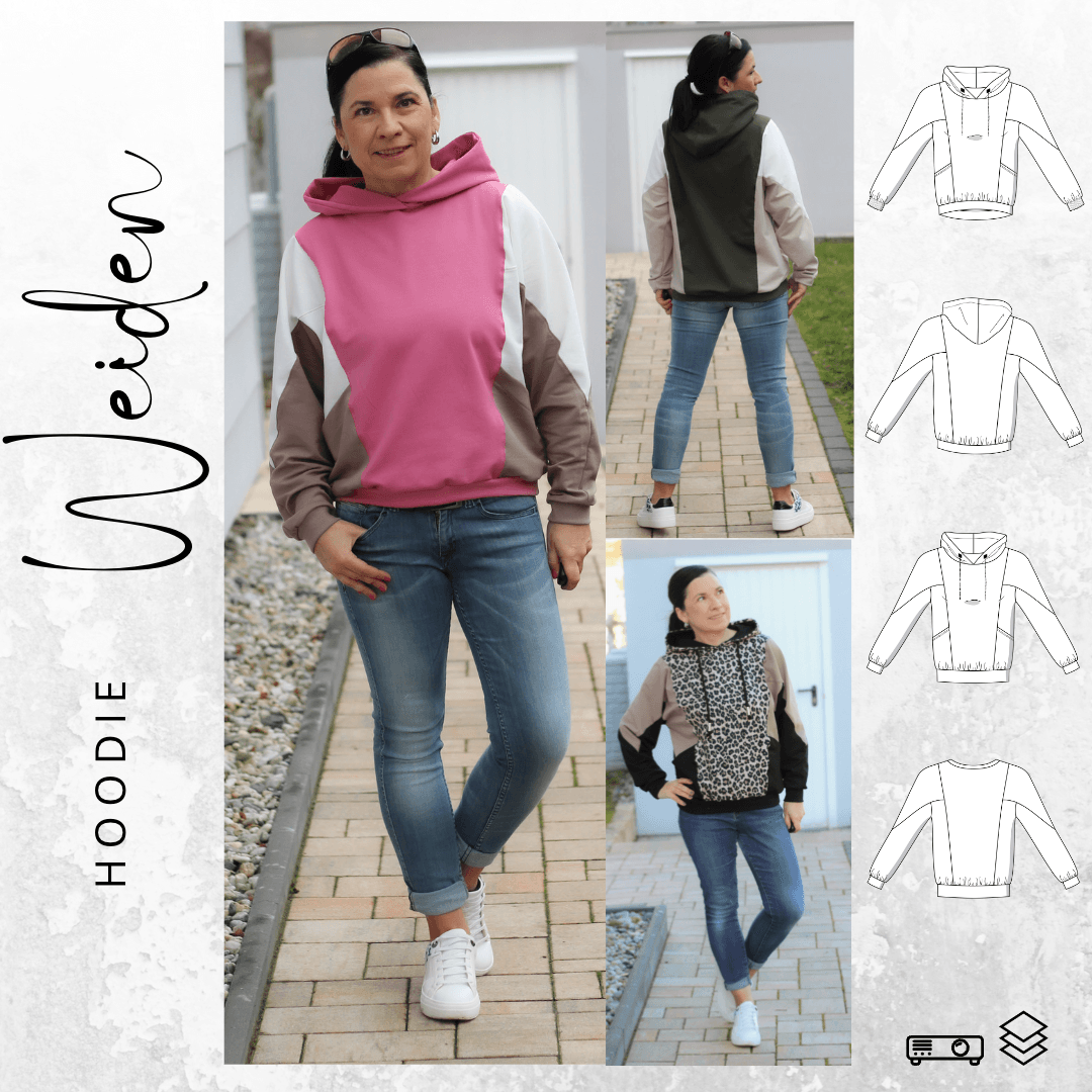 Schnittmuster Hoodie WEIDEN Gr. 34-54 : - Sewando