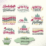 Weihnachts-Plotterdateien - 9 festliche Schriftzüge als SVG, PNG, EPS & DXF für Cricut & Silhouette - Sewando