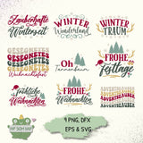 Weihnachts-Plotterdateien - 9 festliche Schriftzüge als SVG, PNG, EPS & DXF für Cricut & Silhouette - Sewando