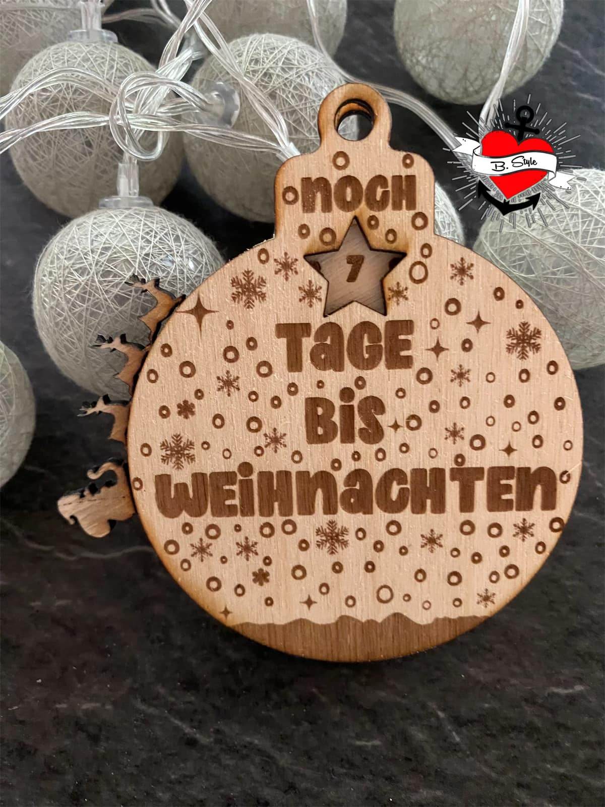 *Weihnachtscountdown* Laserdatei, Plotterdatei - Sewando