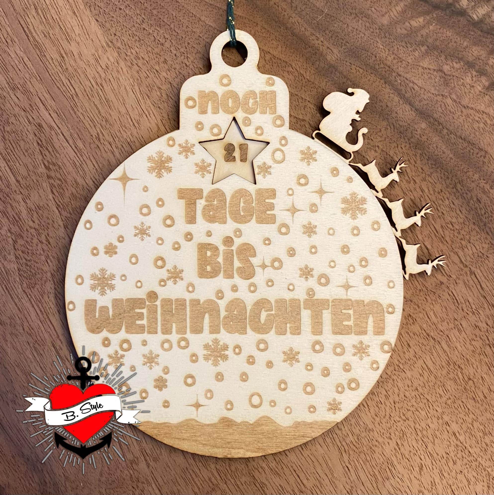 *Weihnachtscountdown* Laserdatei, Plotterdatei - Sewando