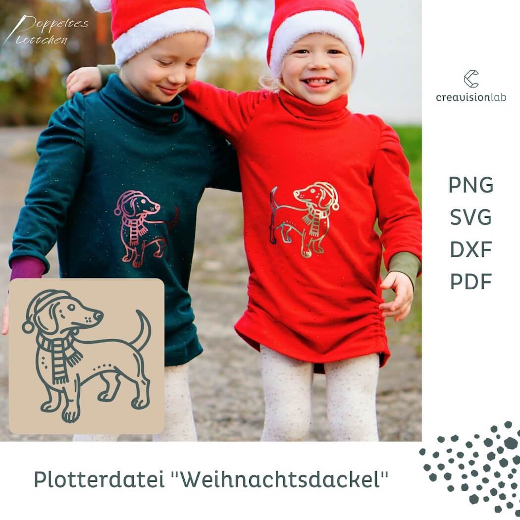 Plotterdatei Weihnachtsdackel - Sewando