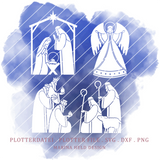 Plotterdatei Weihnachtskrippe 4 Designs