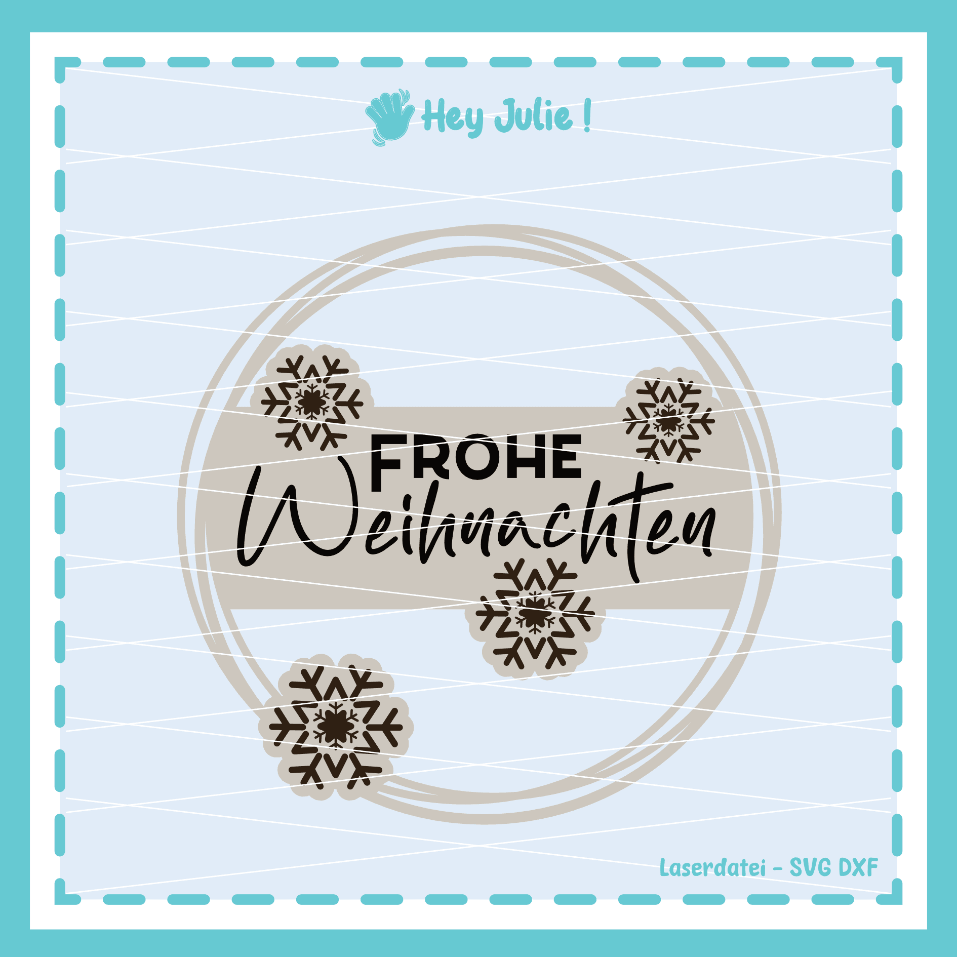 Plotter- Laserdatei Weihnachtskranz mit Schneeflocken - Sewando