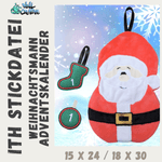 Stickdatei *ITH Weihnachtsmann Adventskalender Säckchen* 15x24 18x30 - Sewando