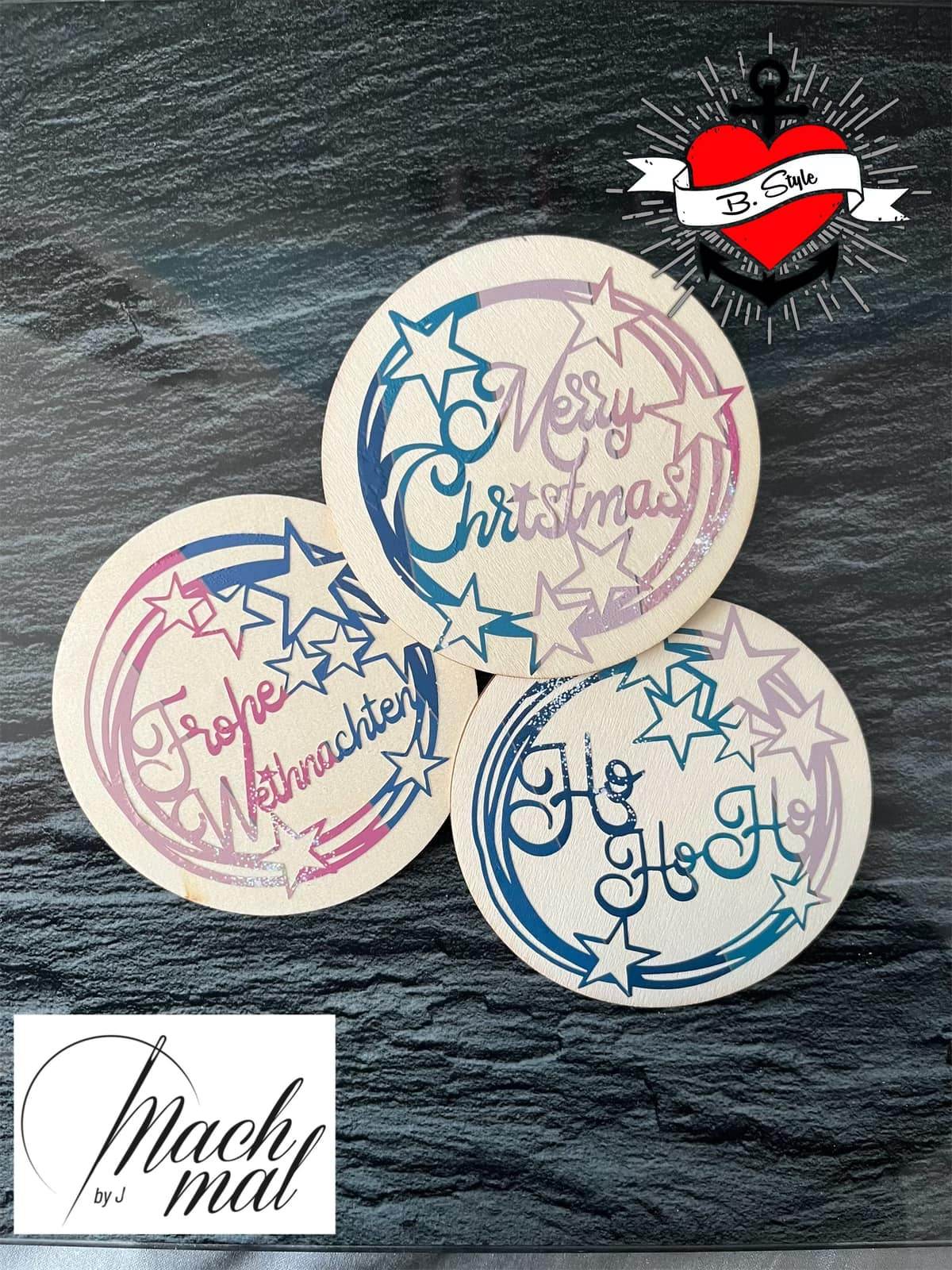 3D Druck Datei *Weihnachtsringe* Laserdatei Plotterdatei - Sewando