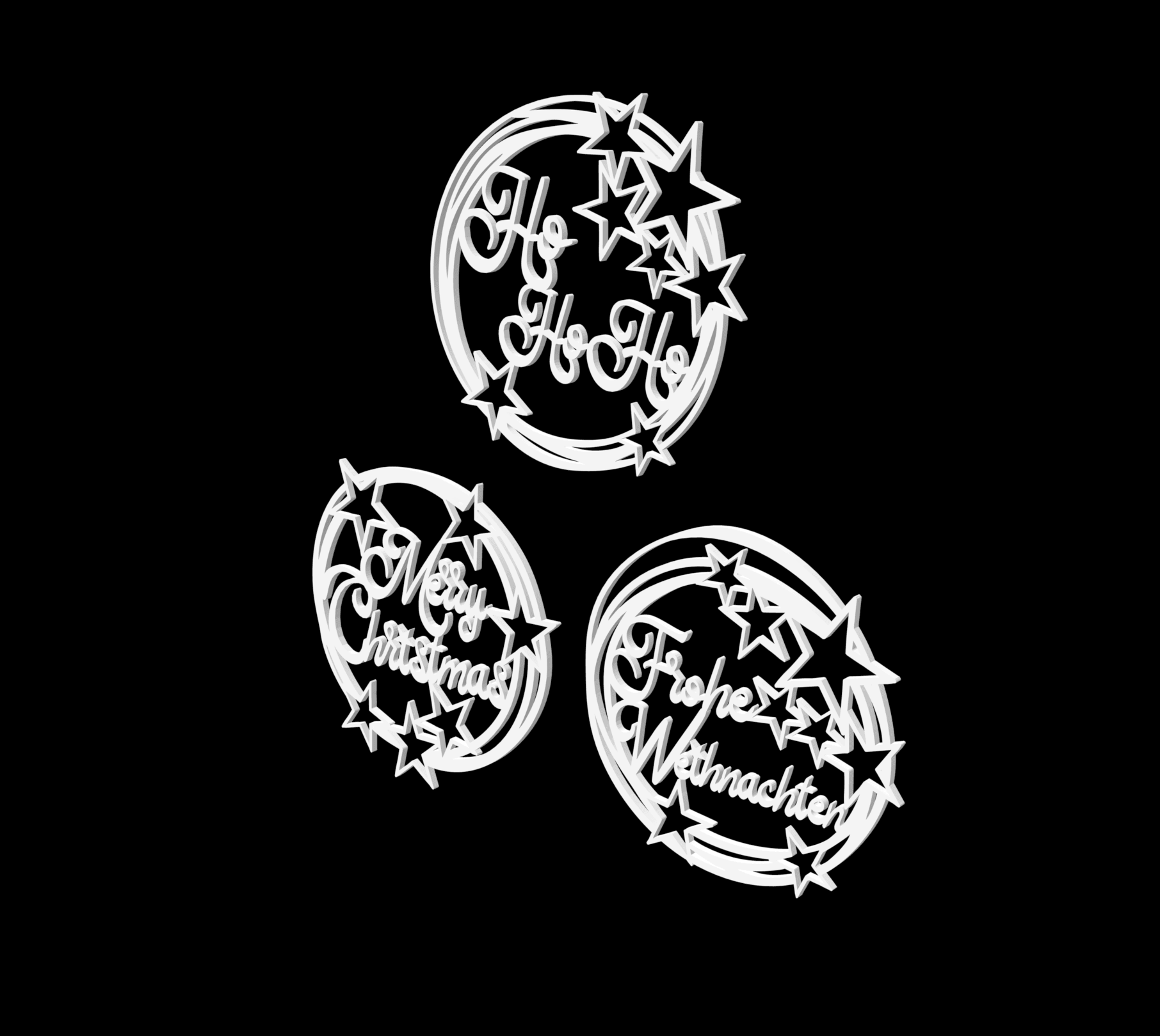 3D Druck Datei *Weihnachtsringe* Laserdatei Plotterdatei - Sewando