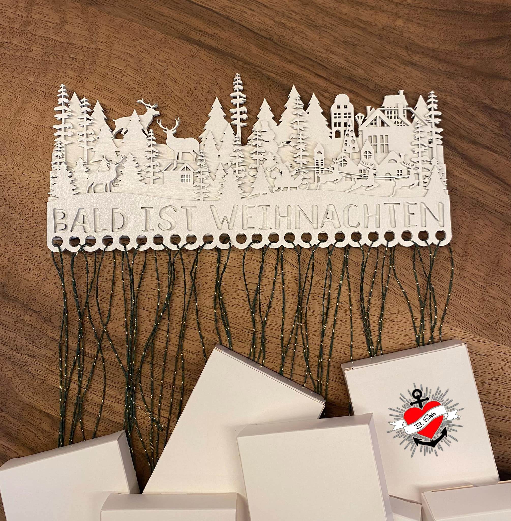 Basteln *Weihnachtssilhouette Adventskalender* Laser-& Plotterdatei - Sewando