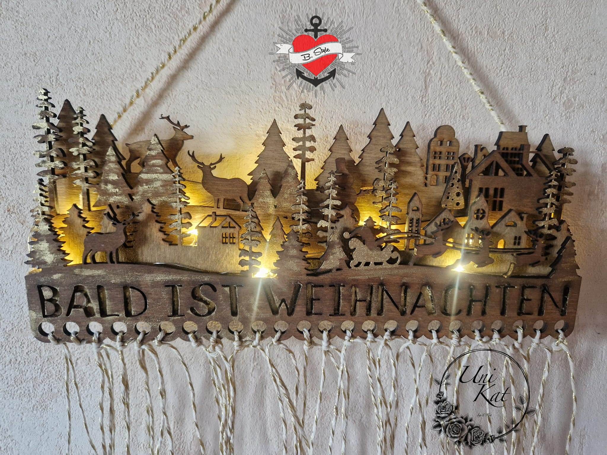 Basteln *Weihnachtssilhouette Adventskalender* Laser-& Plotterdatei - Sewando