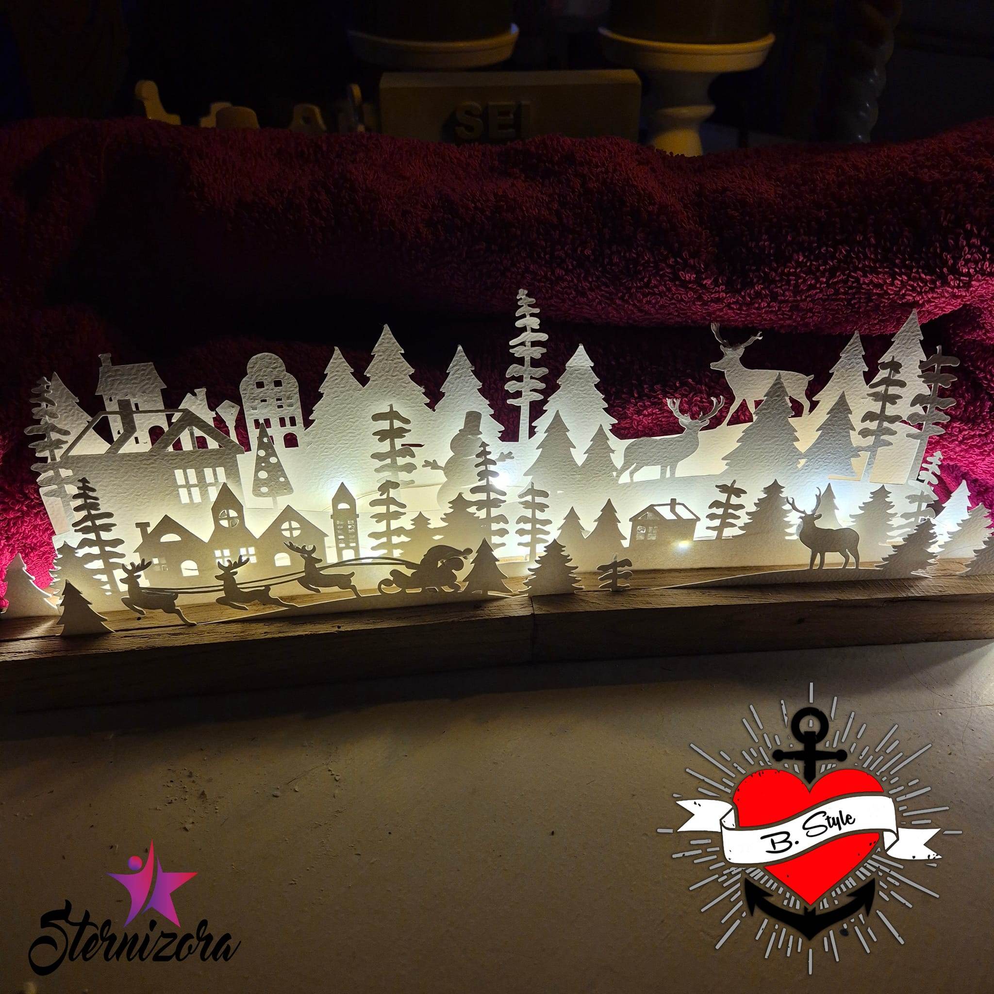 Basteln *Weihnachtssilhouette Adventskalender* Laser-& Plotterdatei - Sewando