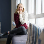 Schnittmuster Welliger Color Block Pullover mit Rundhals KLARA - Gr. 34 - 46 - Sewando