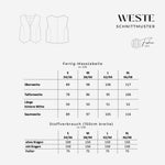 Tailliert Weste mit oder ohne Kragen in Gr. S-XL - Sewando