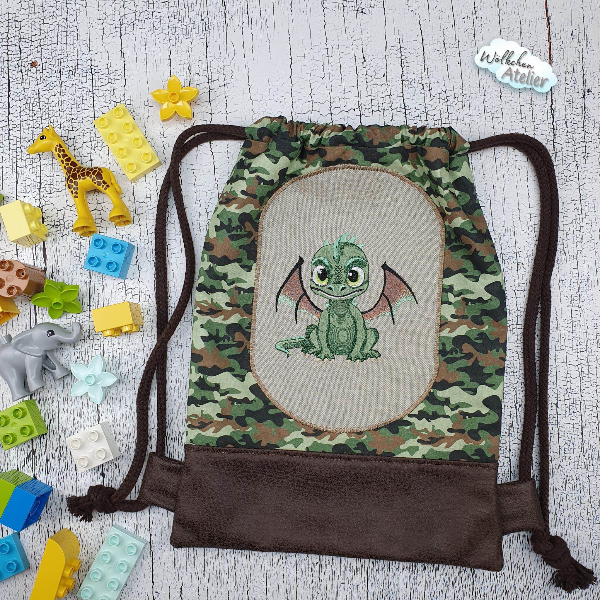 Drache Stickdatei – der freche Mini-Feuerspucker zum Verlieben für deine Stickmaschine - Sewando