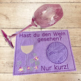 Stickdatei Mug Rug Hast du den Wein gesehen Set 822 - Sewando