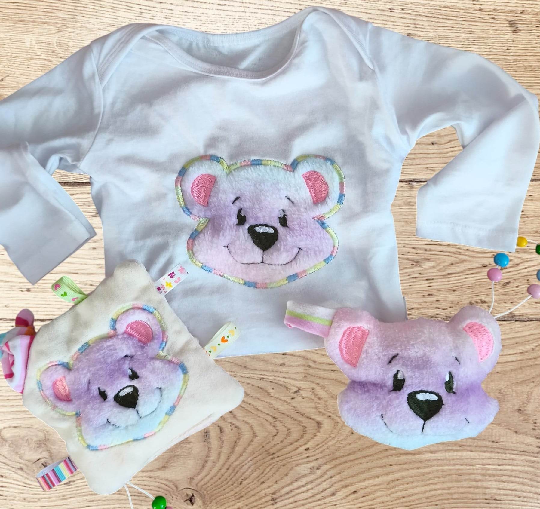 Stickdatei Teddy Set zur Geburt 2577 - Sewando