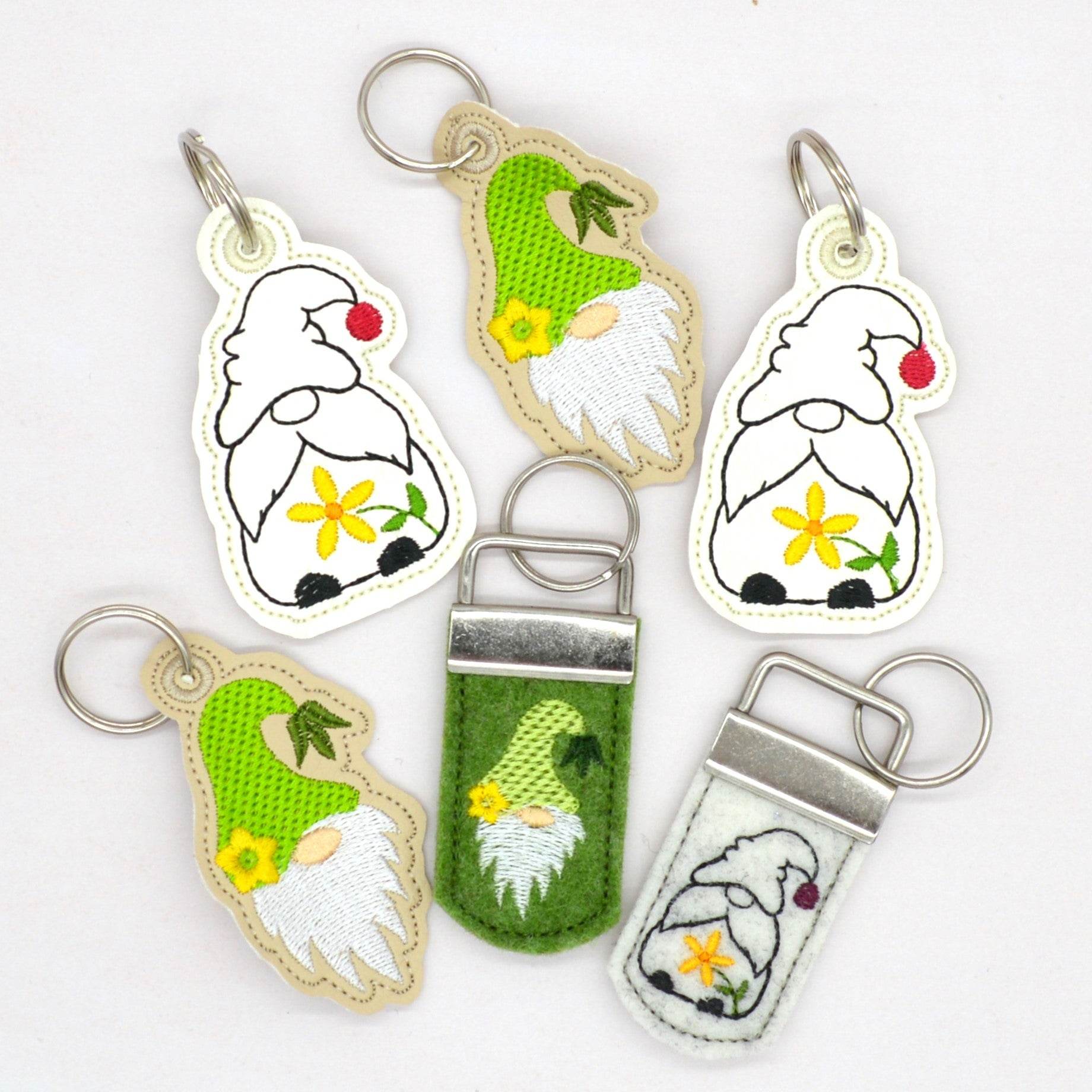 Stickdatei ITH Wichtel Anhänger Frühling Blumen - Sewando